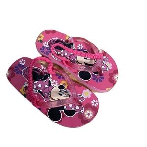 Disney Minnie Mouse Flip Flops Sz 9/10 Pink NEW Girls Kids